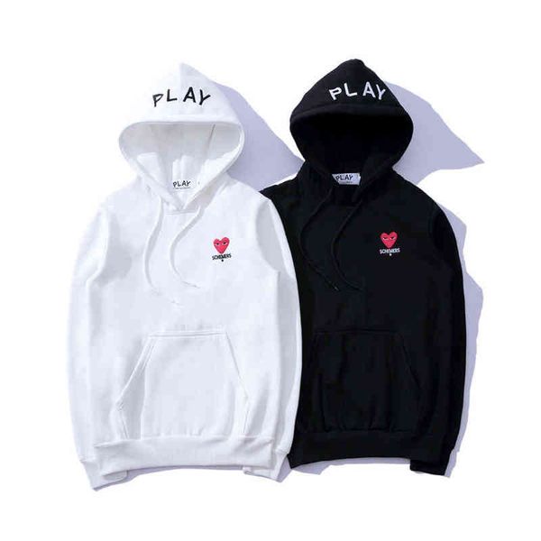 

autumn and japanese fashion brand letter embroidered hooded plush sweater, Black