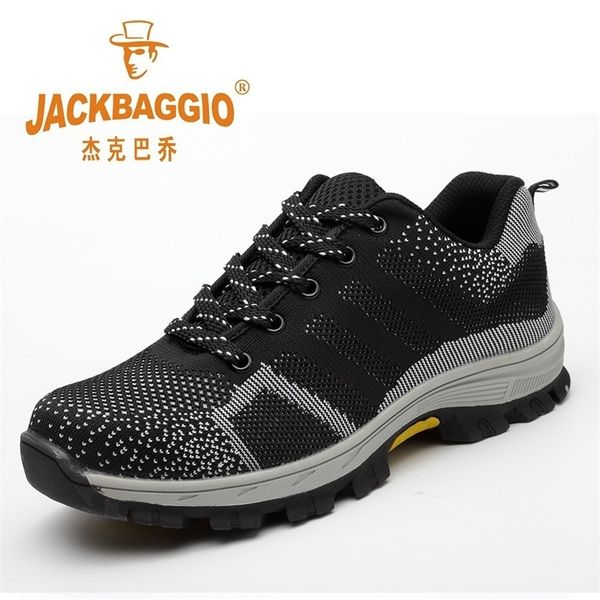 

men work steel toe safety shoesbreathable non-slip work casual shoesanti-smashing piercing construction rubber sole men boots 201019, Black;brown
