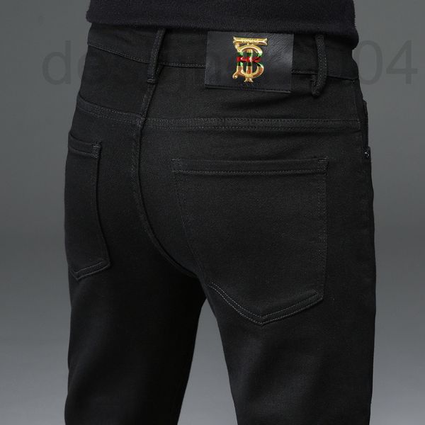 

men's jeans designer 2021 autumn winter new trend slim fit versatile elastic jeans high-end european men's pants 3pjf, Blue