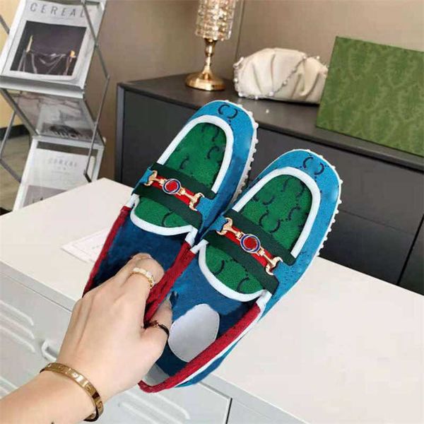 

designer mens women slippers princetown loafers winter cotton fabric sandals autumn casual shoes metal buckle lace velvet warm lazy flip, Black