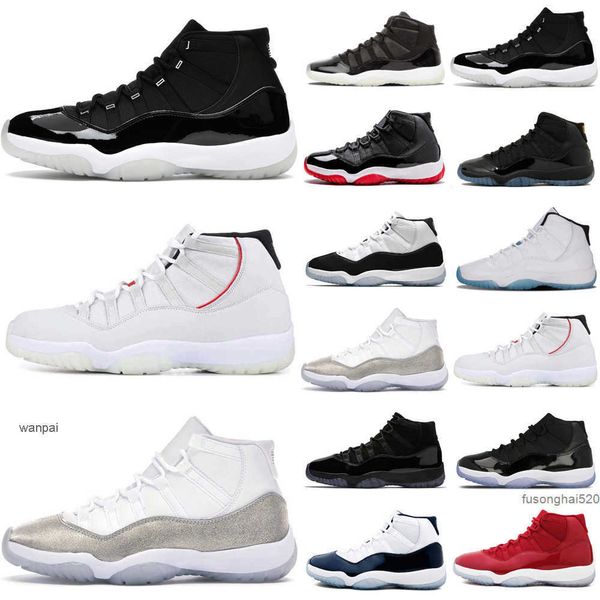 

high qualtiy 11 11s basketball shoes mens womens space jam prm heiress bred concord metallic sliver gamma cap and gown platinum tintjordon j, Black