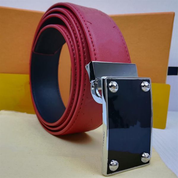 

2021 fashion belts business concise whole womens belts mens belts metal buckle leather belt for man belt width is267a, Blue;purple