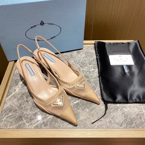 

2022 women's brand of leather dress shoes outsole woven sandals with high-heeled sandals spring new size35-42, Black