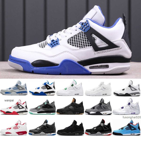 

wholesale 4 4s basketball shoes mens white cement oreo pure money black cat tattoo bred fire red royalty sports sneakersj og designer shoes