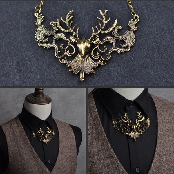 

elk bow tie highend fashion womens necklace groom wedding casual banquet accessories gift personality mens jewelry 220819, Black;blue