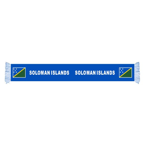 

soloman islands flag factory supply good price satin scarf country football fans scarf