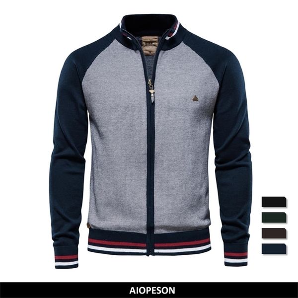 

aiopeson spliced cardigan men streetwear casual cotton sweater men winter fashion brand cardigans for men 220819, White;black