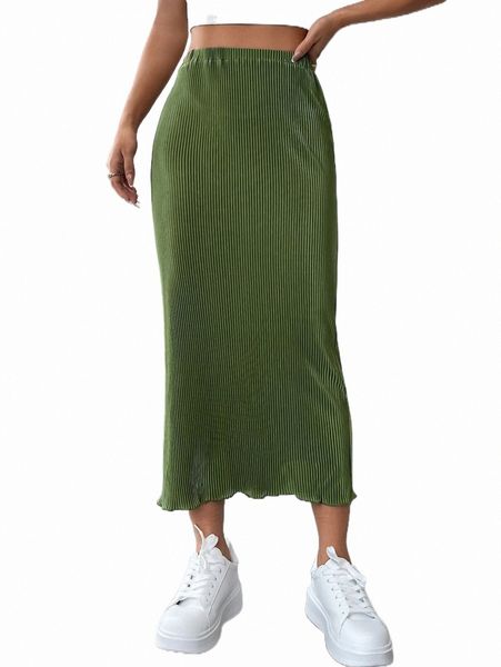 

women's skirt high waist rib-knit pencil skirt clothing g32c#, Black