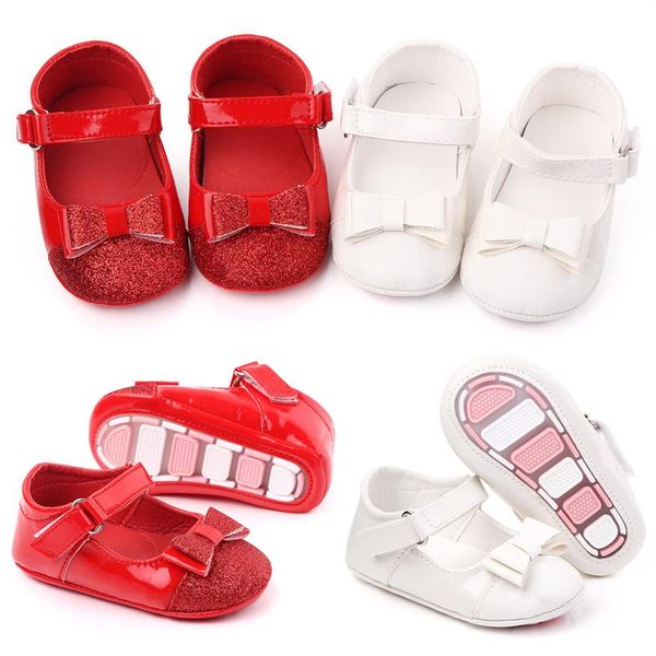 

children kids girls bowknot shoes first walkers bebes zapatos ninas newborn baby toddlers pu leather non-slip crib shoes315w