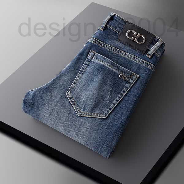 

men's jeans designer 2021 autumn and winter new simple high-end washed denim pants men's straight slim leggings 4pxe, Blue