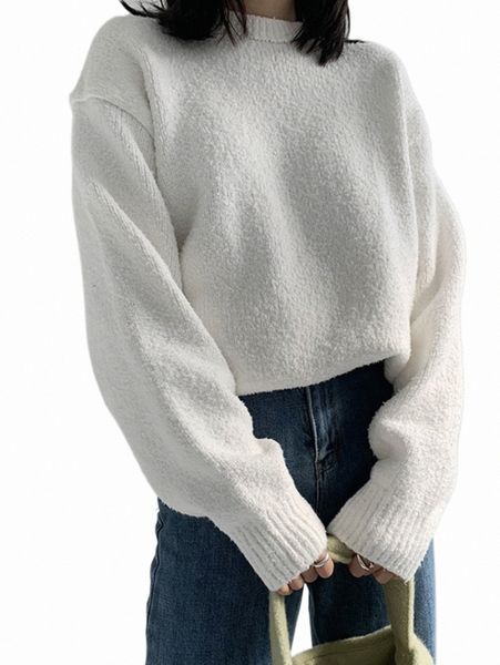 

women's sweaters dazy drop shoulder ribbed knit sweater d5os#, White;black