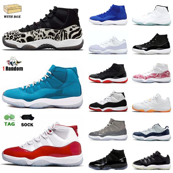 

with box new jumpman 11s basketball shoes 11 men women classic animal instinct cherry midnight navy white bred concord jubilee 25th annivers