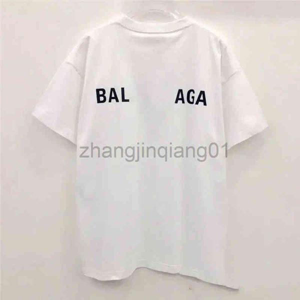 

designer balanciagas t shirt vintage oversized luxe summer fashion brands classic front back letter printed men women lovers pure cotton bb, White;black
