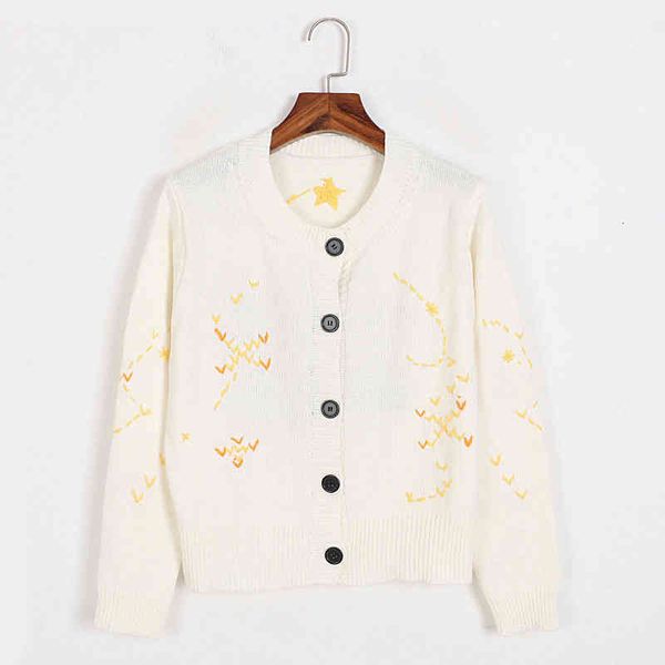 

women's sweaters d home back lion jacquard sweater early autumn winter embroidered five pointed star long sleeve thick cardigan eb6l, White;black
