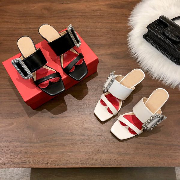 

22ss luxury designer fashion ladies stiletto open toe sandals casual banquet versatile 34-40, Black