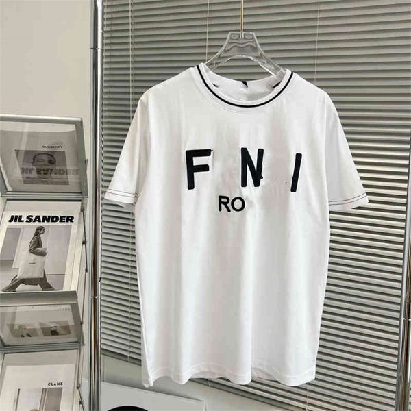 

75% off factory direct online 22 spring and summer new fashion men's and women's same couple's cotton round neck printed t-sh, White