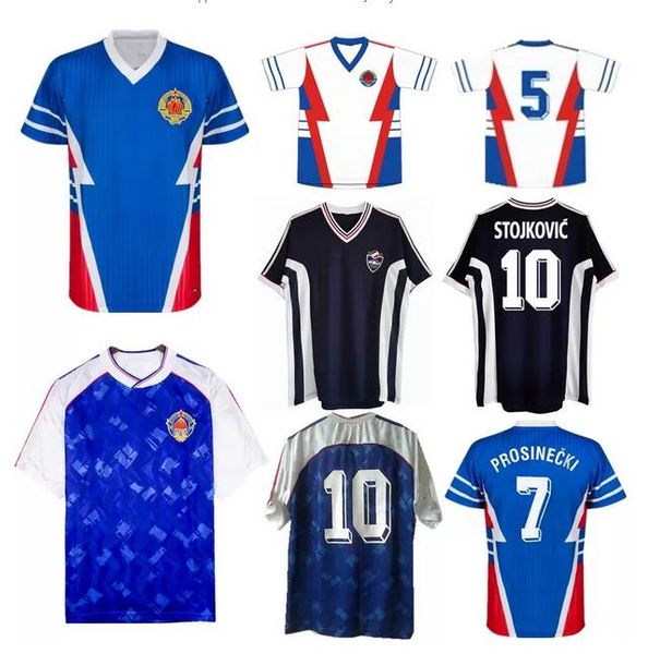 

1990 yugoslavia retro soccer jersey 1991 1998 jugoslavija mijatovic pancev mihajlovic stankovic jugovic stojkovic savicevic classic vintage, Black;yellow