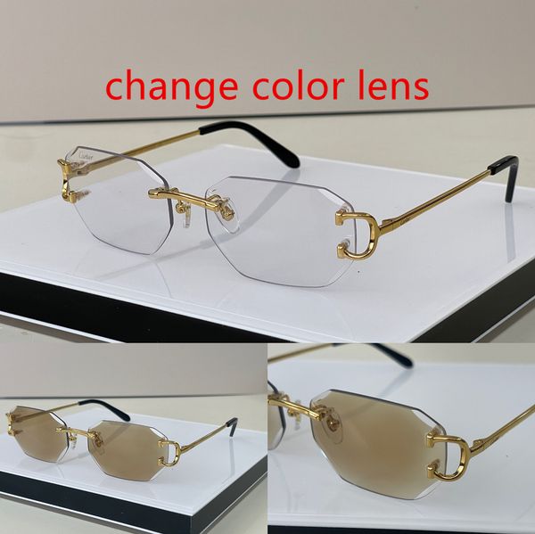 

designer sunglasses men pchromic glasses fashion brand frameless style diamond cut lens man vintage retro designers rimless sunglass woman f, White;black
