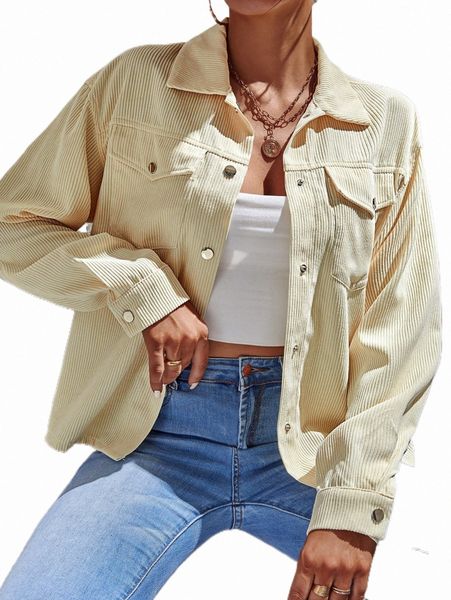 

women's jackets tall flap pocket drop shoulder corduroy jacket c0wr#, Black;brown