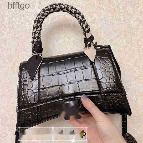 

ltaly balencaigabag designer handbags luxury b home hourglass crocodile leather women's high version mini minority light 2ex1