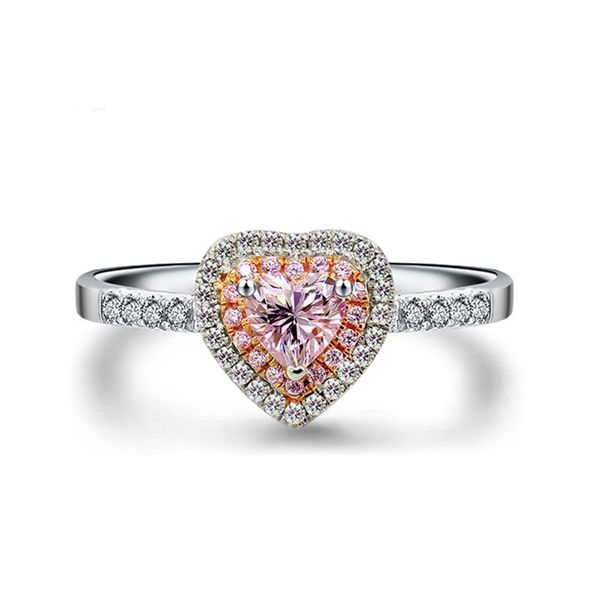 

trendy pink diamond heart rings luxury women's jewelry for wedding designs, Golden;silver