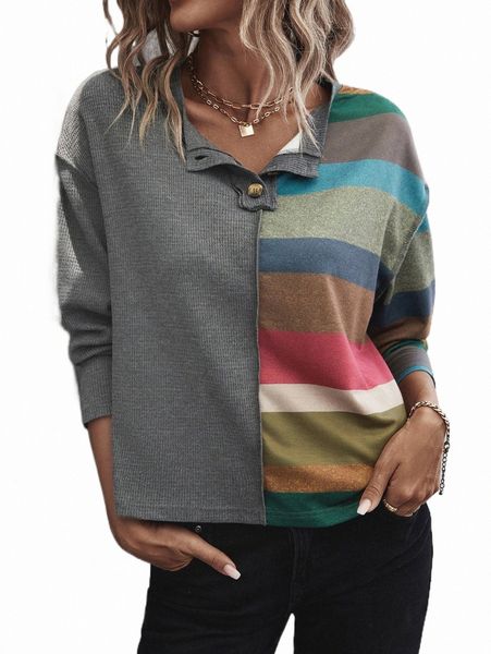 

women's t-shirt colorblock drop shoulder tee clothing n2l5#, White