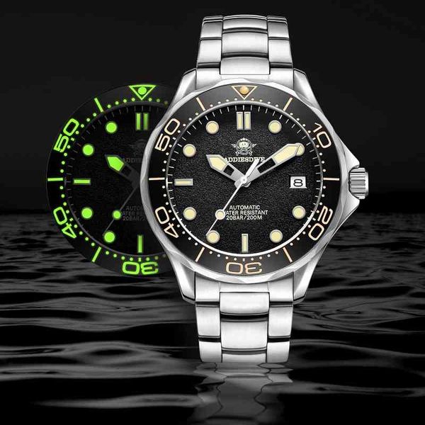 

addiesdive men's nh35a sapphire luminous belt automaticmechanical watch for men 100m waterproof wristwatch premium male gift, Slivery;brown
