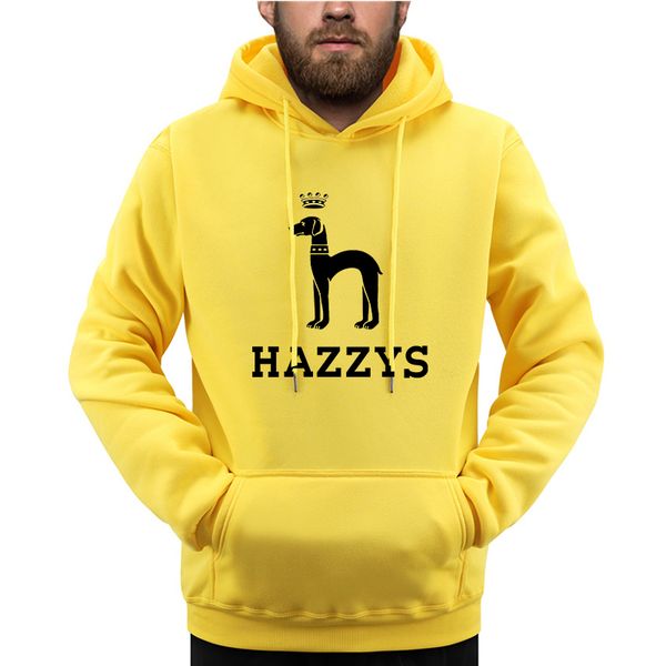 

hazzys letter printed hoodie men postmodern gothic style sweatshirts fashion casual streetwear fleece pocket new hooded male, Black