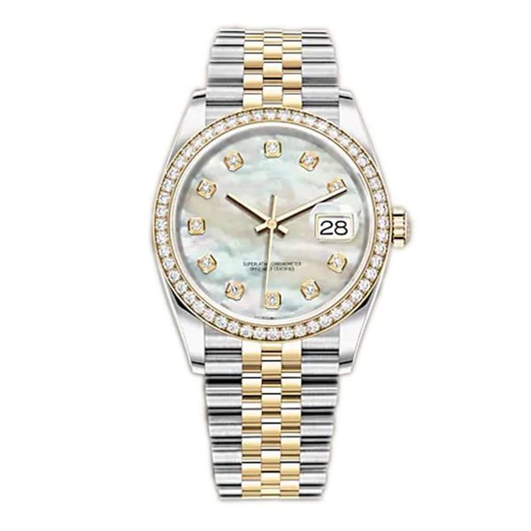 

watchsc - 41mm 36mm watch automatic mechanical mens 31mm 28mm quartz womens bezel stainless steel women diamond lady waterproof lu186e, Slivery;brown