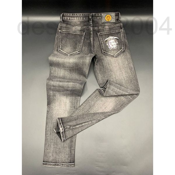 

men's jeans designer hong kong fashion brand high-end jeans men's 2021 autumn and winter style loose straight tube versatile casua, Blue