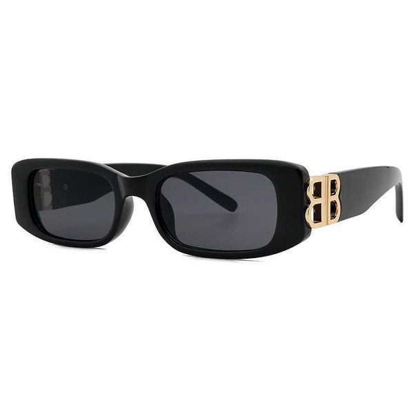 

20220 new paris fashion double b letter men's and women's anti ultraviolet sunglass hip hop style, White;black