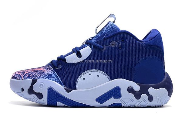 

2022 pg 6 blue paisley dh8447-400 basketball shoes womens mens size us 7-12 40-46