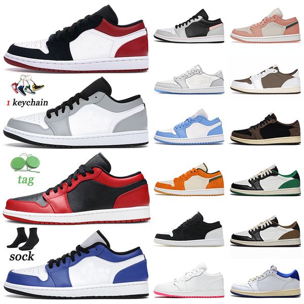 

2022 authentiv 1s low jumpman 1 basketball shoes black toe light smoke grey bred game royal reverse mocha cactus jack fragment unc edge glow
