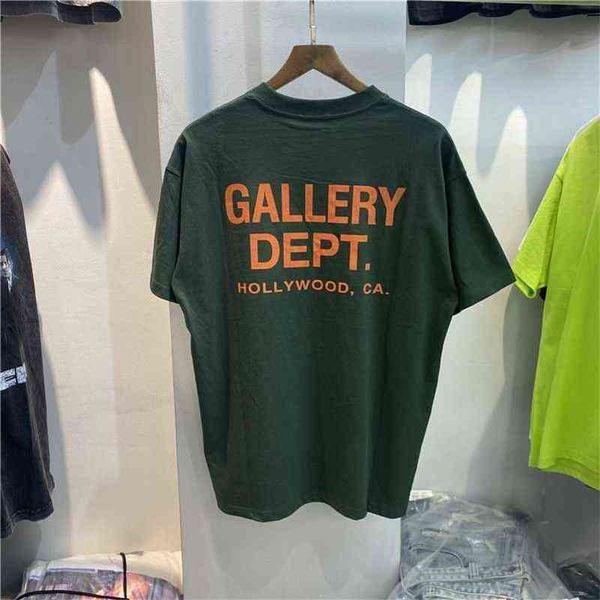 

shirt gallerydepts designer gary large lettering fluorescent green street high vintage short sleeve t-shirt men and women, White;black