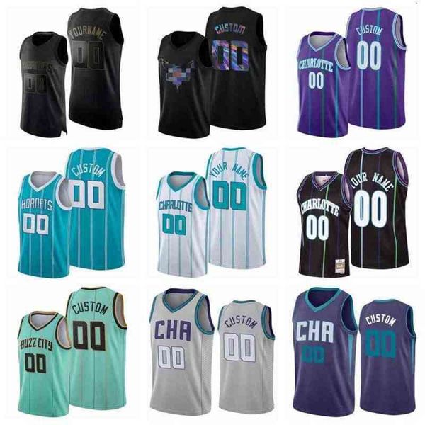 

charlotte's hornets's 2 lamelo ball basketball jersey 1 tyrone gordon 20 hayward #00 custom name and number stitched mens 2021-22, Black;red