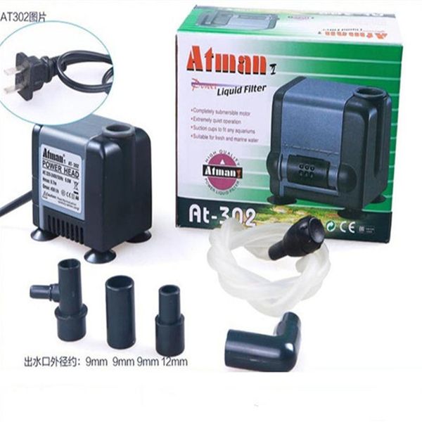 

atman at-302 6 5w 450l h aquarium fish tank water pump poweheader submersible pump liquid filter various outlet connectors319y