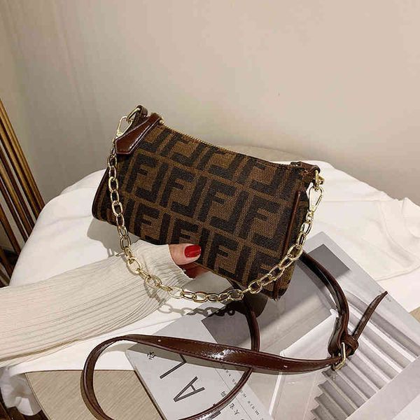 

shoulder bags fashion french club mahjong net red canvas chain underarm bag
