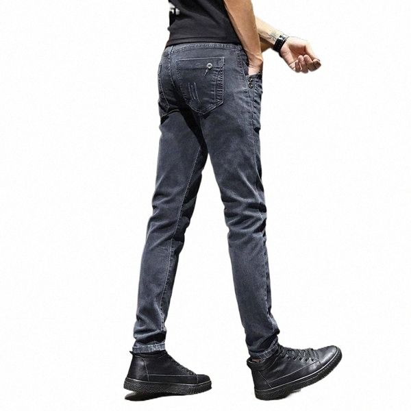 

men's jeans men stretch black cargo pants trousers khaki low waist pinstripe rise cute jean designer f7er#, Blue