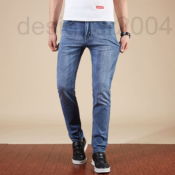 

men's jeans designer medusa embroidered jeans men's spring / summer 2022 thin light blue fashionable versatile straight pants qbn3