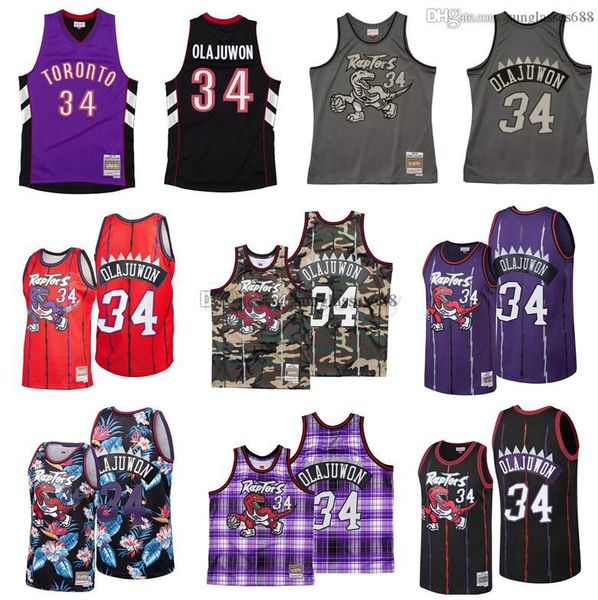 

hakeem olajuwon stitched jersey mitchell & ness 1999-00 mesh hardwoods classics retro basketball jerseys men, Black