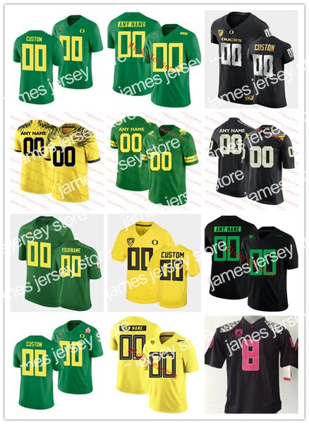 

22 2022 ncaa custom oregon ducks stitched football jersey 0 deommodore lenoir 7 cj verdell 8 jevon holland 3 bo nix 10 justin herbert 13, Black
