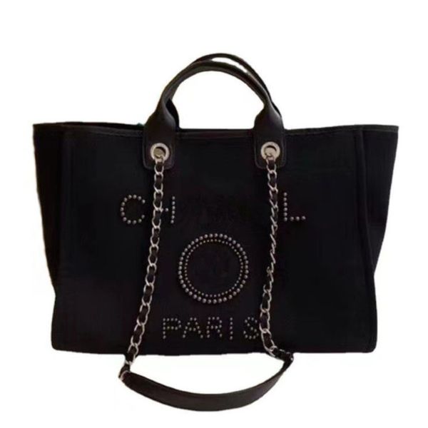 

women's fashion luxury handbags evening bags brand ch pearl tote canvas beach bag designers female portable large capacity big handbag