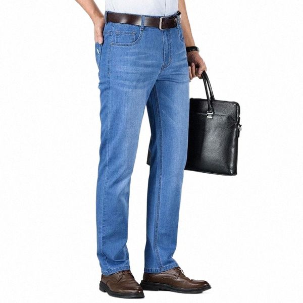 

men's jeans 2022 fashion business brand casual stretch slim fit male denim trousers black-blue big size 421 5816#