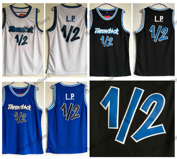 

mens throwbck basketball jerseys #1/2 l.p. jersey anfernee penny hardaway lil white black blue stitched
