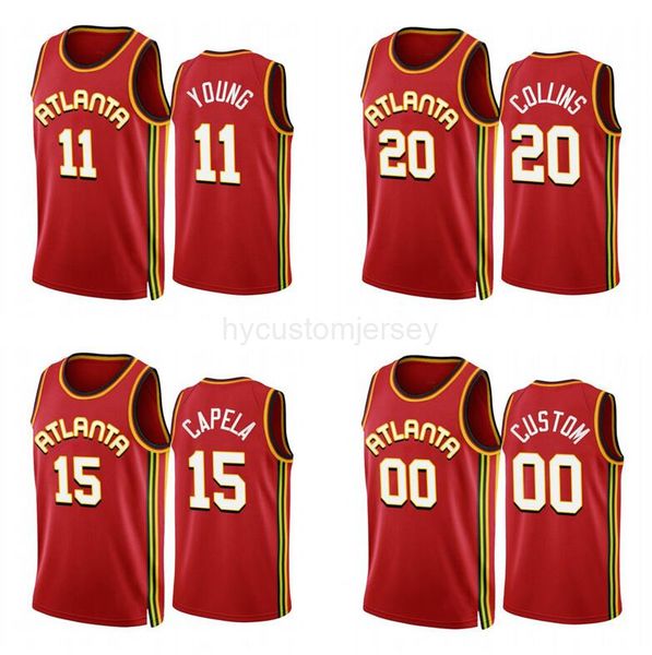 

basketball jersey trae 11 young 20 collins 2022-23 city red jerseys, Black