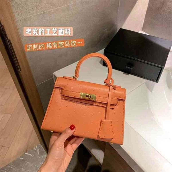 

women designer second handbags herme ostrich dongsheng generation kelys bag 2022 fashion women's bag one shoulder portable mini bag