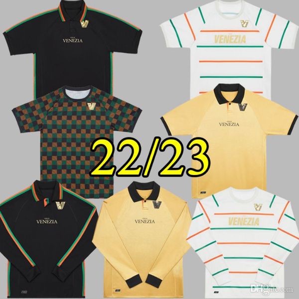 

22 23 venezia fc soccer jerseys home black away white third 4th 10# aramu 11# forte venice 2022 2023 busio 27# football shirts 3rd adukt, White;black