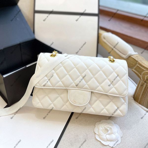 

women classic flap shoulder bag cowhide caviar quilted double gold chain crossbody coin purse