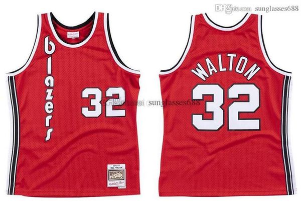 

drexler stitched clyde jersey mitchell & ness 1976-77 mesh hardwoods classics retro basketball jerseys men, Black