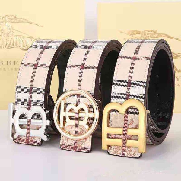 

leather belt burbrerys men designers belts womens luxurys mens new smooth buckle fashion business tb pants lovers ins tb button letters, Black;brown
